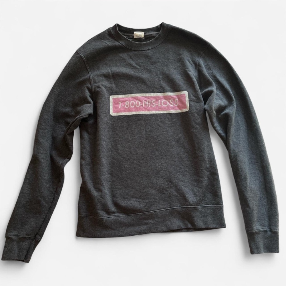 Port and Company Dark Gery Sweatshirt with Pink Detail